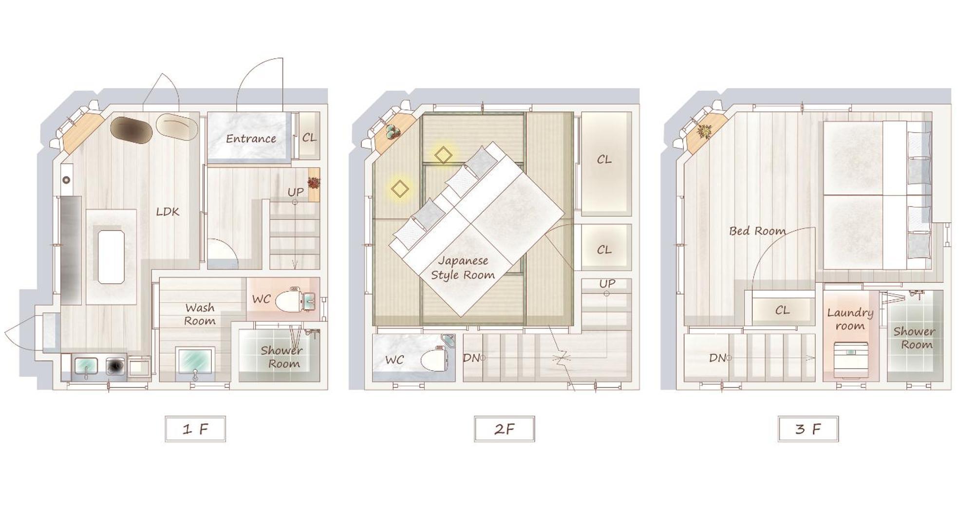 Newopen! 駅徒歩1分 池袋エリア 60平米最大8名宿泊可能 和風モダン Appartement *